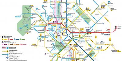 Budapest autobus lineak mapa
