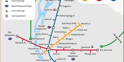 Metro mapa budapest, hungaria