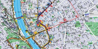 Budapest hop-on-hop-off autobus mapa