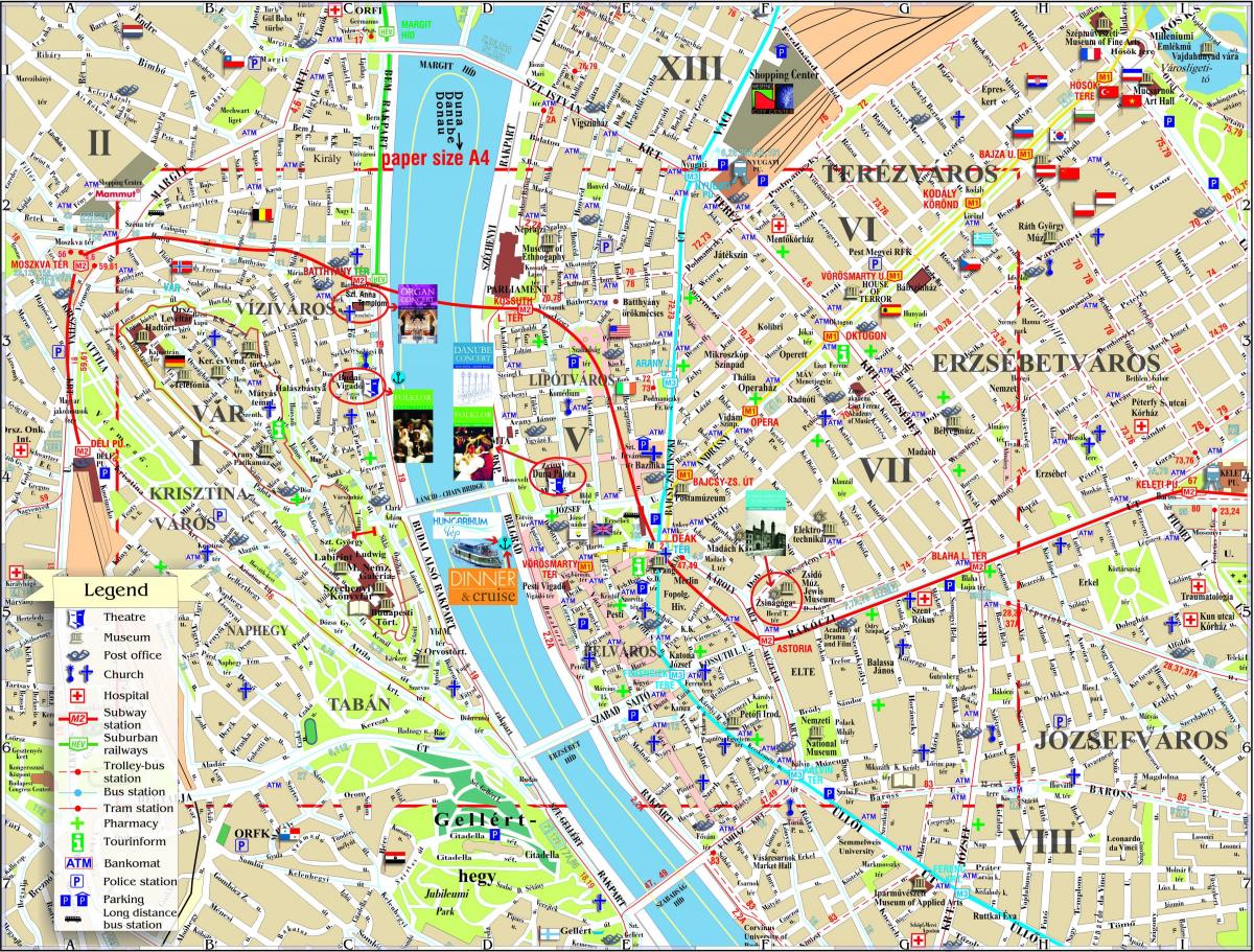 kale-mapa budapest hiriko zentroa