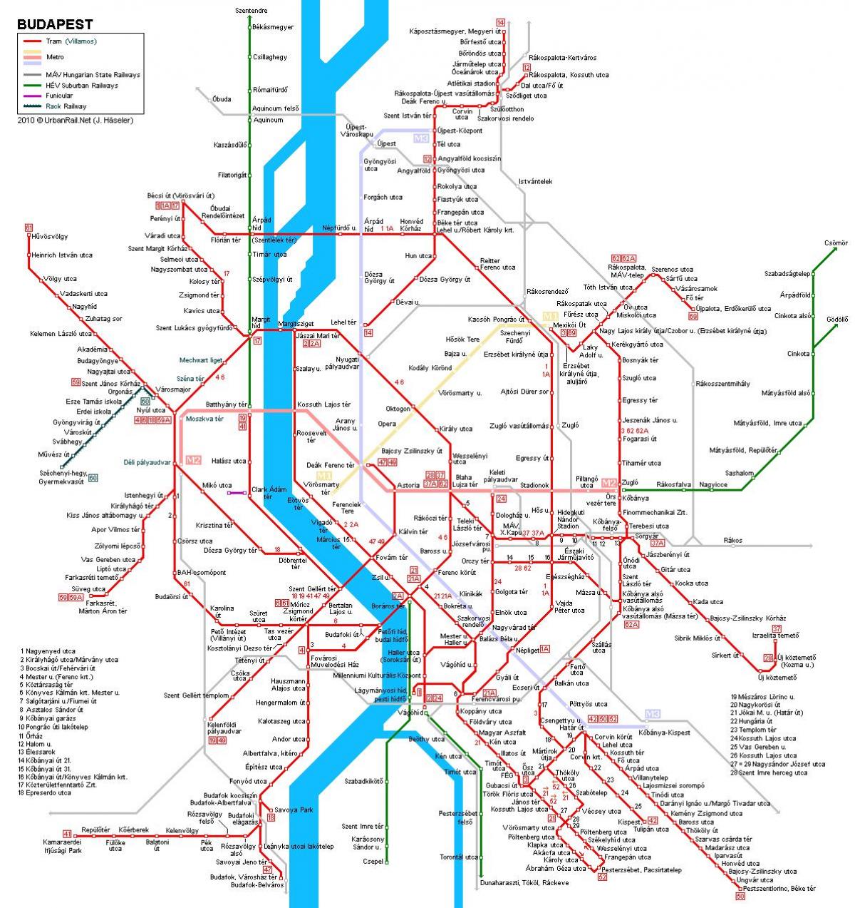 tranbia linea budapest mapa