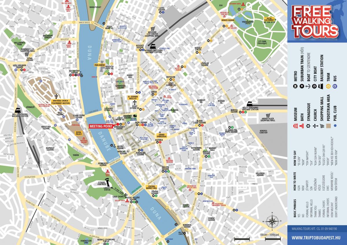 walking tour budapest mapa