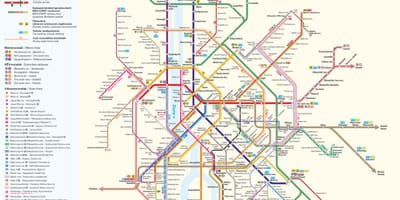 Budapest garraio publikoaren mapa